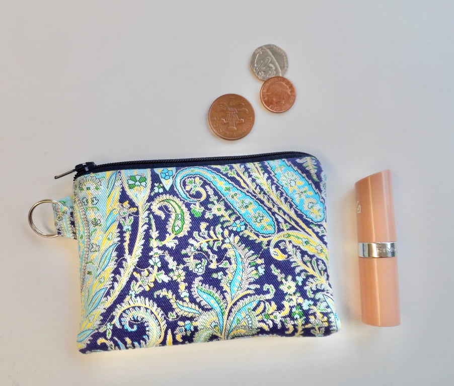 Coin purse mini make up in paisley Liberty fabric 