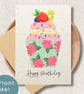 Plantable Cupcake Birthday Card, Wildflower Seed Paper