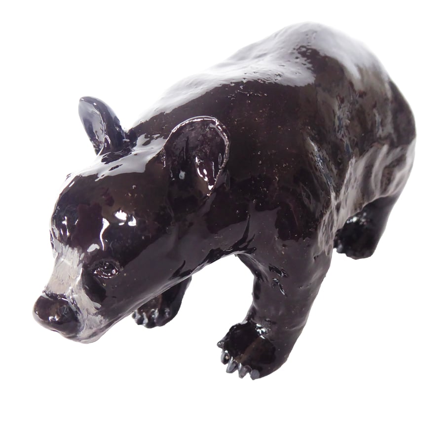 Bear Ceramic Ornament - Hand Built
