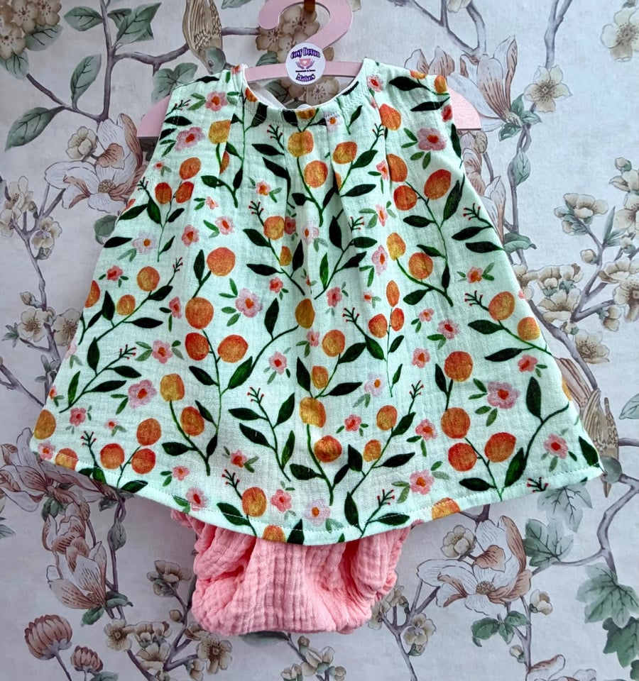 Handmade Floral Dress & Bloomer Set