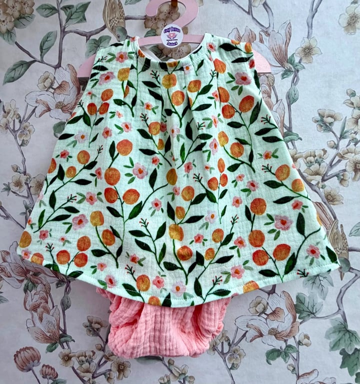Handmade Floral Dress & Bloomer Set