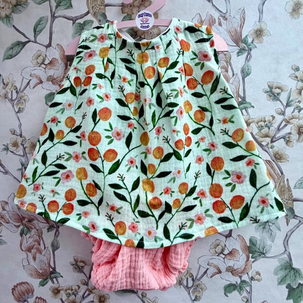 Handmade Floral Dress & Bloomer Set