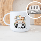 Childs safari mug, Polymer unbreakable cup, Safrai animals in car, jungle animal