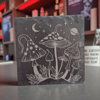 Slate Coaster – Mystical Mushrooms with Moon & Stars (10 x 10cm)