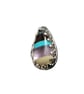 Sterling Silver 925 & Striped Surfite Teardrop Shaped Statement Nose Stud - Image 1