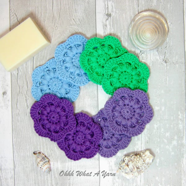 Cotton face scrubbies. Face wipes. Reusable wipes. Make up wipes.