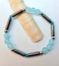 Aquamarine Jade & Hematite Necklace & Bracelet Gift Set, Reduced To Clear - Image 6