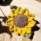 Sunflower brooch, Sunflower gift, Yellow flower jewellery, Handmade gift for her