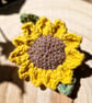 Sunflower brooch, Sunflower gift, Yellow flower jewellery, Handmade gift for her
