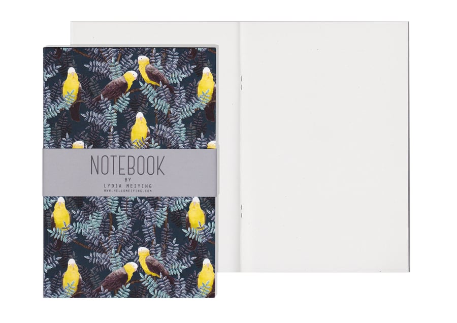 Plain Pages A5 Notebook - Galah Yellow