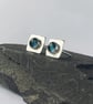 Sterling Silver Topaz STUD Earrings, Handmade Urban Jewellery