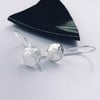 HANDMADE Recycled STERLING SILVER hook pebble earrings