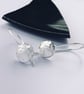 HANDMADE Recycled STERLING SILVER hook pebble earrings - Image 3