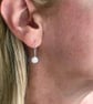 HANDMADE Recycled STERLING SILVER hook pebble earrings - Image 5