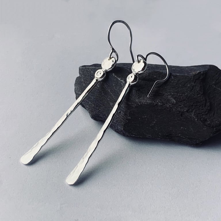 STERLING SILVER dangle earrings, Handmade Urban Design Jewellery