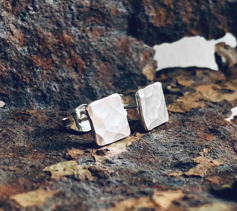 STUD EARRINGS silver stud earrings, Handmade Urban Jewellery