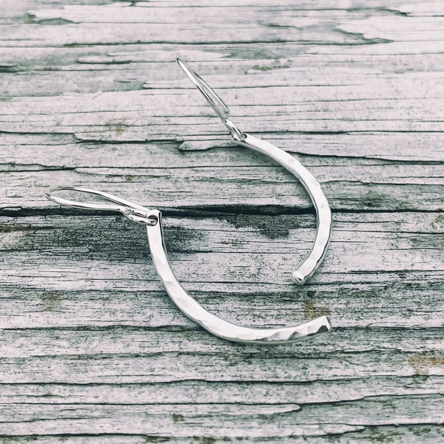 STERLING SILVER arc drop earrings, Handmade Urban Designed Jewellery