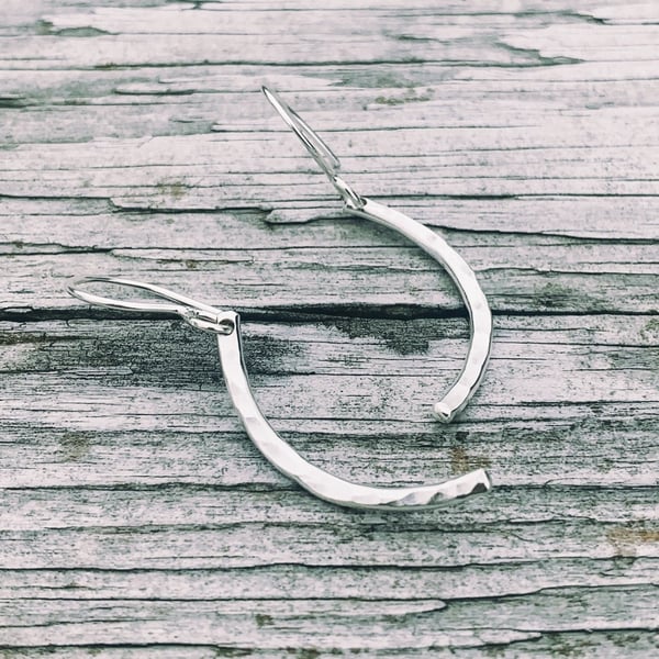 STERLING SILVER arc drop earrings, Handmade Urban Designed Jewellery