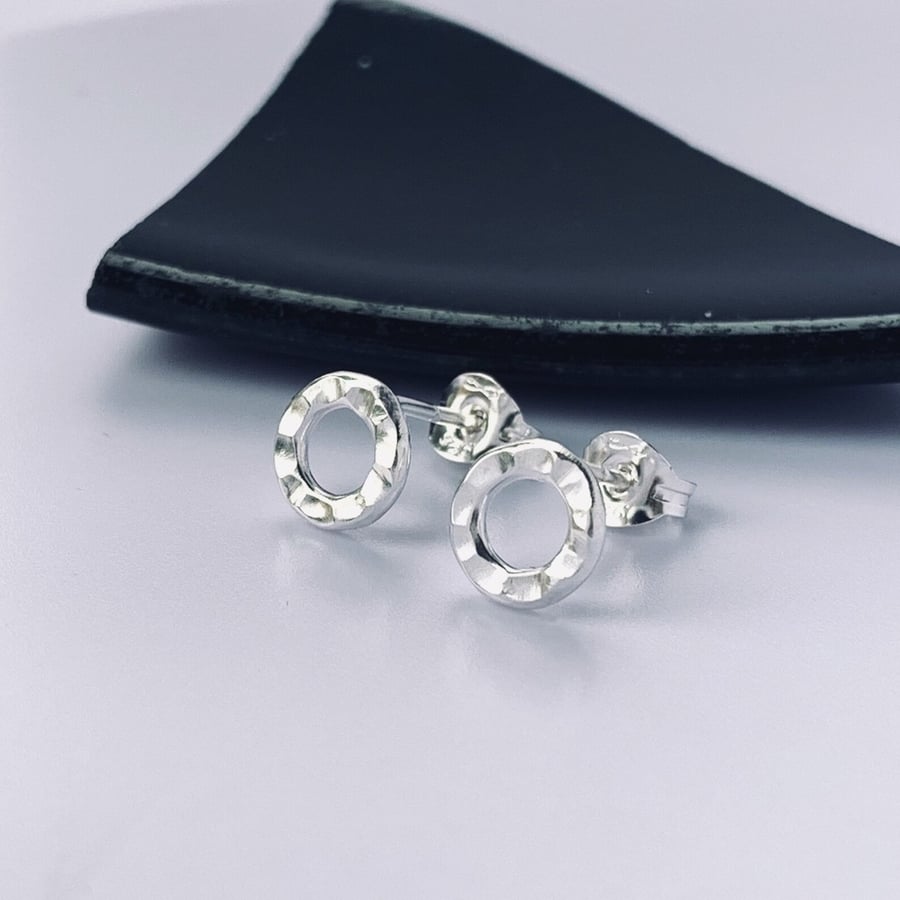 Sterling Silver Hoop Stud Earrings, stud hoop earrings