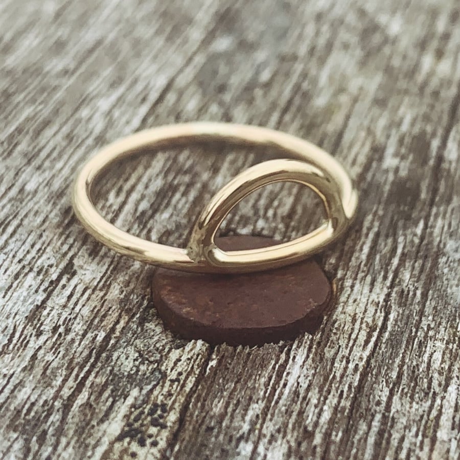 GOLD Solid 9 carat Gold Arc ring, Handmade Urban Jewellery