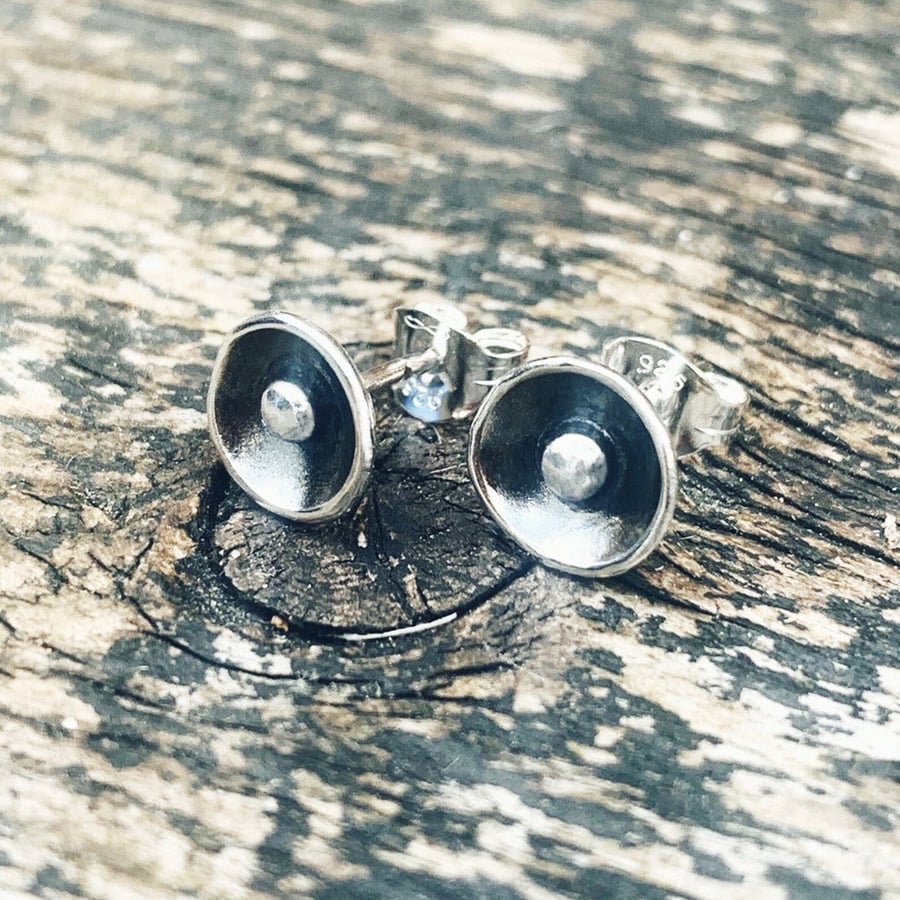 Sterling Silver Oxidised Stud Earrings