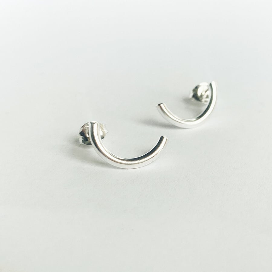 LITTLE ARC STUDS Handmade Sterling Silver stud earrings
