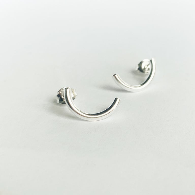 LITTLE ARC STUDS Handmade Sterling Silver stud earrings