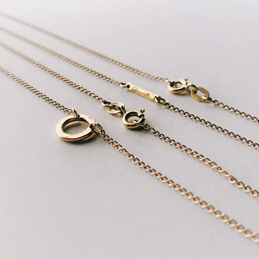 Solid 9 carat Gold Hoop and Bar double chain 