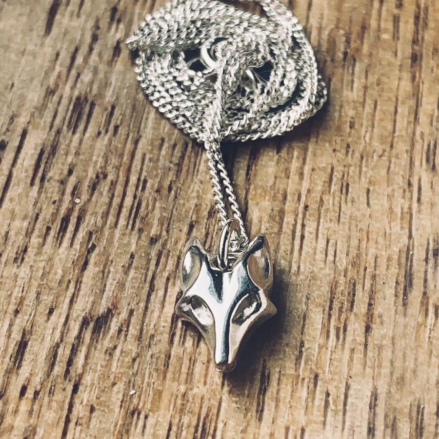 CUNNING FOX Recycled Sterling Silver HANDMADE Fox Pendant