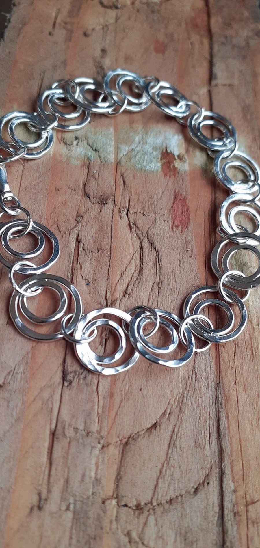 Recycled Sterling Silver Textured Bracelet by Nyaki Punk jewellery. 
