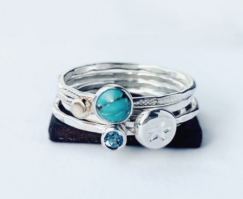 STERLING SILVER stacking Ring, Handmade Urban Jewellery Design