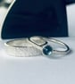 Recycled HANDMADE Sterling Silver Scratch Topaz Rings - Image 3