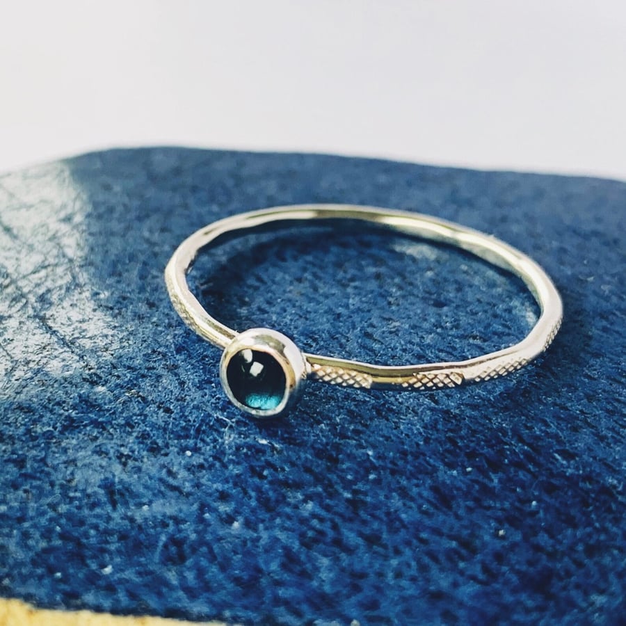 Recycled Sterling Silver London Blue Topaz Ring