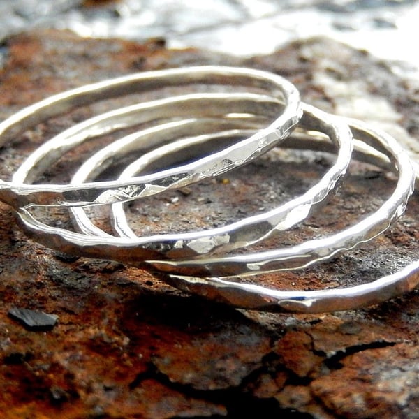 Recycled Handmade Sterling Silver Stacking Rings