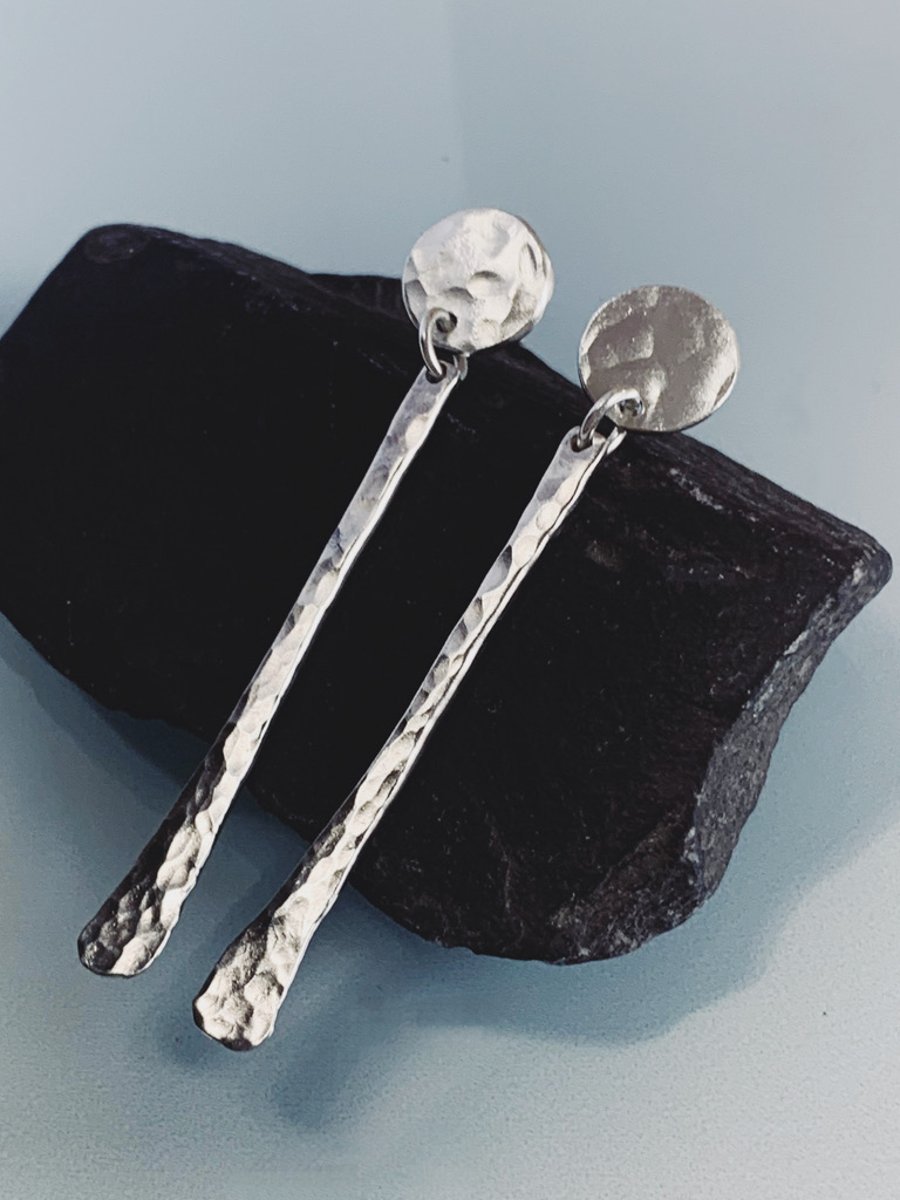 Recycled Sterling Silver Drop Earrings 