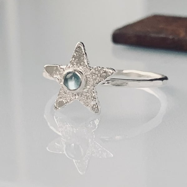 Punk Star Topaz Skinny rings, Handmade Urban Design Jewellery