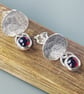Sterling Silver Garnet STONE Drop Stud Earrings, Handmade Urban Jewellery Design