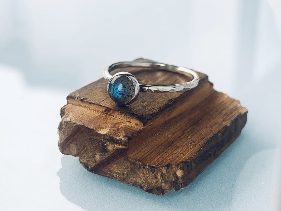 Recycled Sterling Silver Labradorte Ring