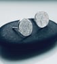 SILVER Textured Disc Studs Handmade Urban Jewellery