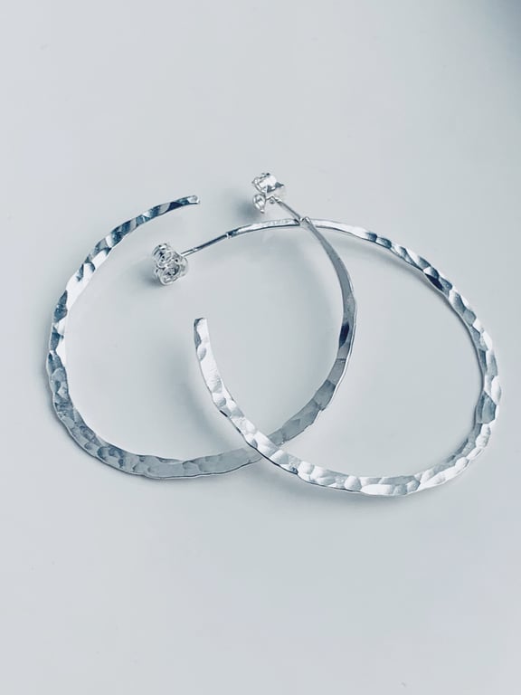Sterling Silver Stud Hoop Earrings by Nyaki Punk 