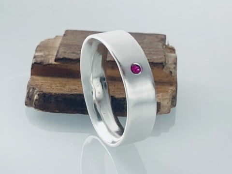 Recycled Sterling Silver Ruby Ring