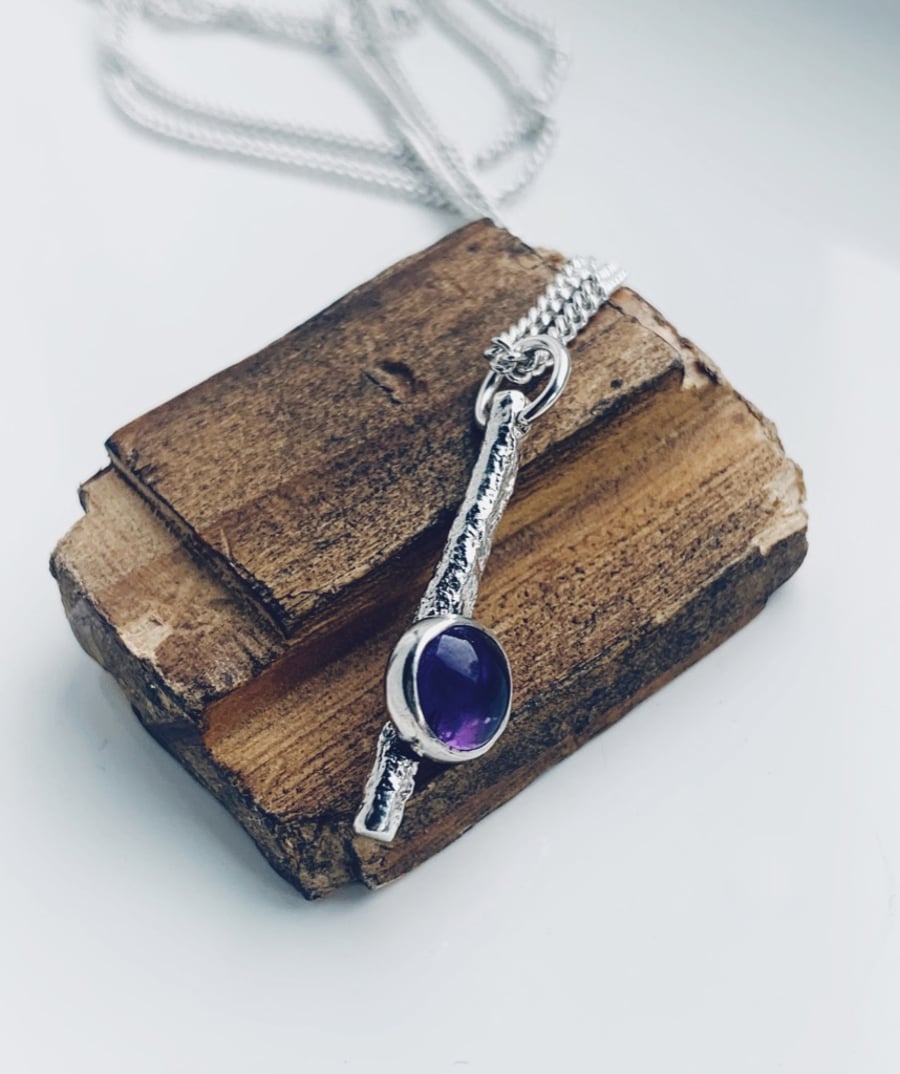 Recycled Sterling Silver Gemstone Pendant