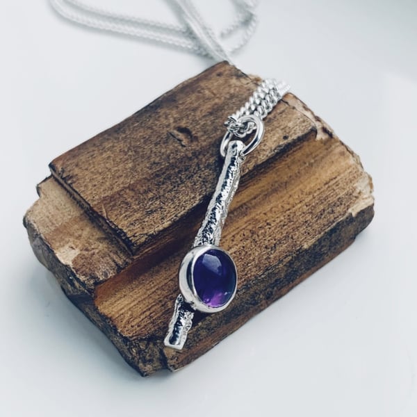 Recycled Sterling Silver Gemstone Pendant