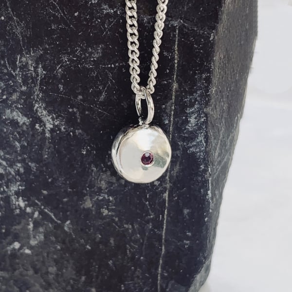 STERLING SILVER Ruby pendant, Handmade Urban Jewellery
