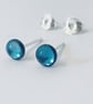 MONDAY BLUES SALE Blue Topaz oxidised Stud Earrings, Handmade Urban Jewellery