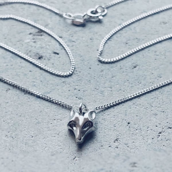 Recycled Sterling Silver Fox Pendant