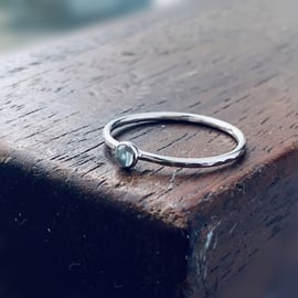 Handmade Recycled Sterling Silver Topaz Ring