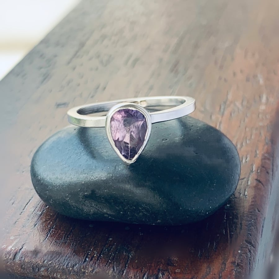 Recycled Sterling Silver Amethyst Ring