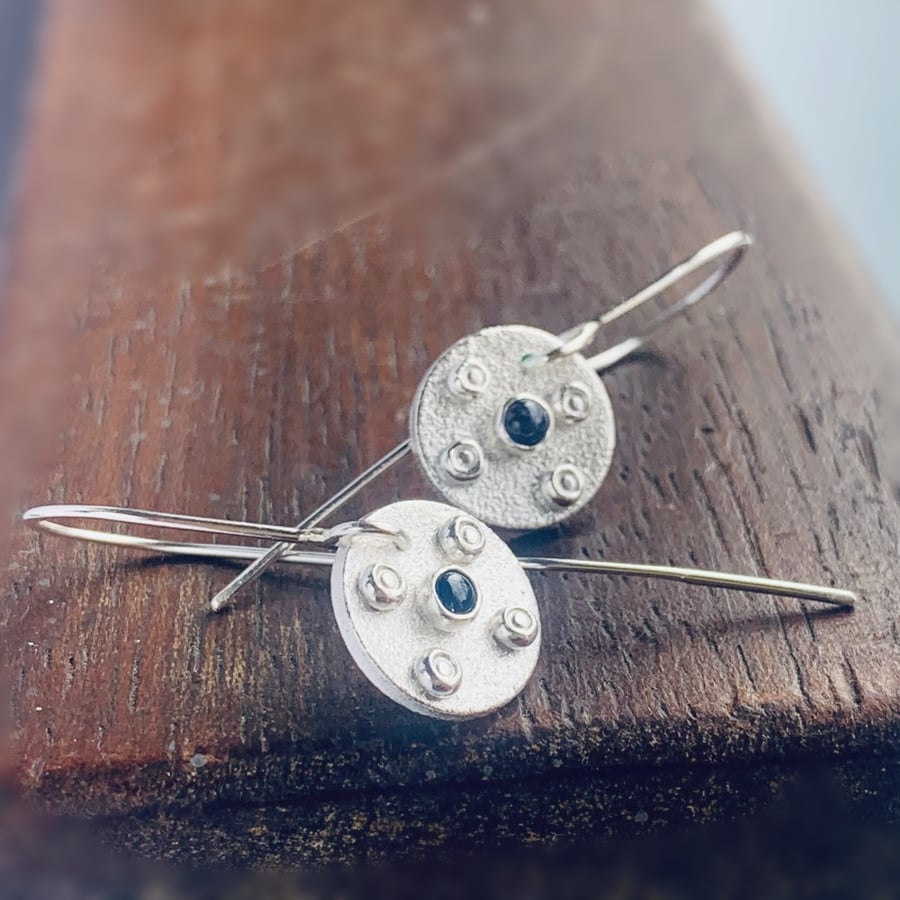 Sterling Silver Iolite drop earrings HANDMADE Sterling silver drop earrings