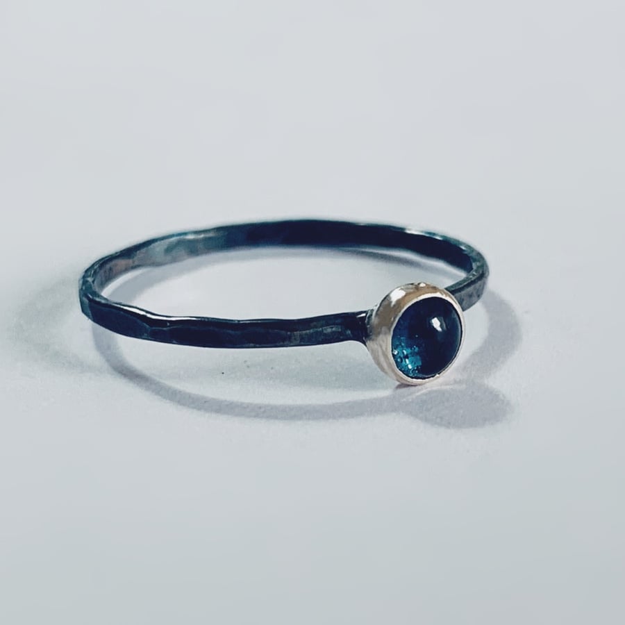 STERLING SILVER and Gold Topaz Ring, Handmade Urban Jewellery